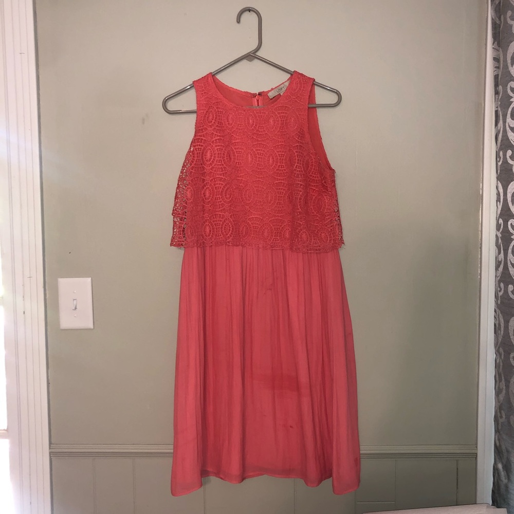Salmon LOFT Lace dress